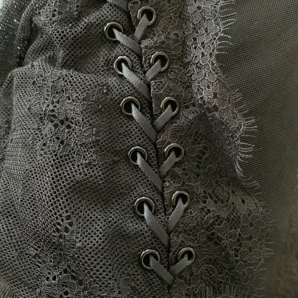 Medium Victoria Secret Very Sexy Bodysuit Teddy Black Eyelash Lace Top Shirt - Picture 8 of 11